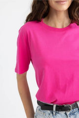 Defacto Kadın Short Sleeve T-Shirt W9584AZ - Mor/ Beyaz