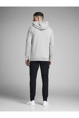 Jack & Jones Corp Old Logo Erkek Kapüşonlu Sweatshirt 12137054 - Açık Gri