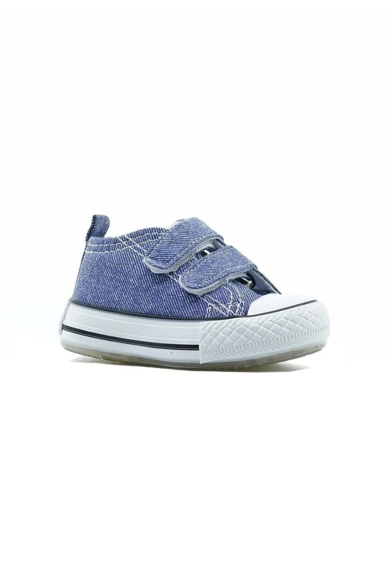 Sporline Vicco kot mavisi tekstil çocuk sneaker, cırt cırtlı tasarım ve beyaz burun detaylı