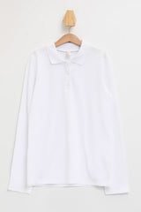 Defacto Çocuk Long Sleeve Polo T-Shirt J0010A6 - Beyaz