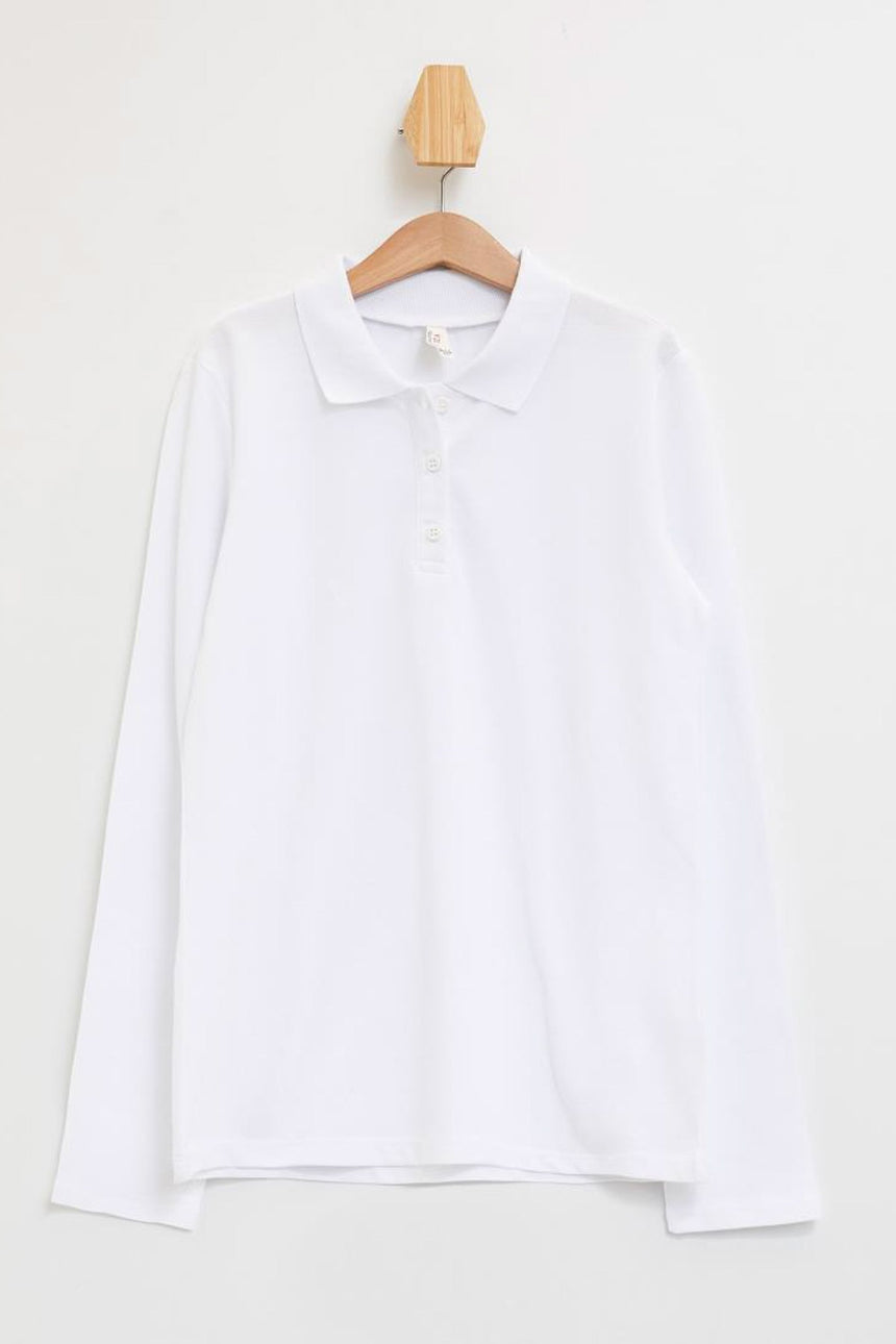 Defacto Çocuk Long Sleeve Polo T-Shirt J0010A6 - Beyaz