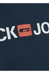JACK&JONES JJECORP LOGO TEE SS CREW NECK NOOS PLS 12184987 - Koyu Lacivert