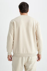 Defacto Erkek Sweat Shirt T5139Az - Ekru
