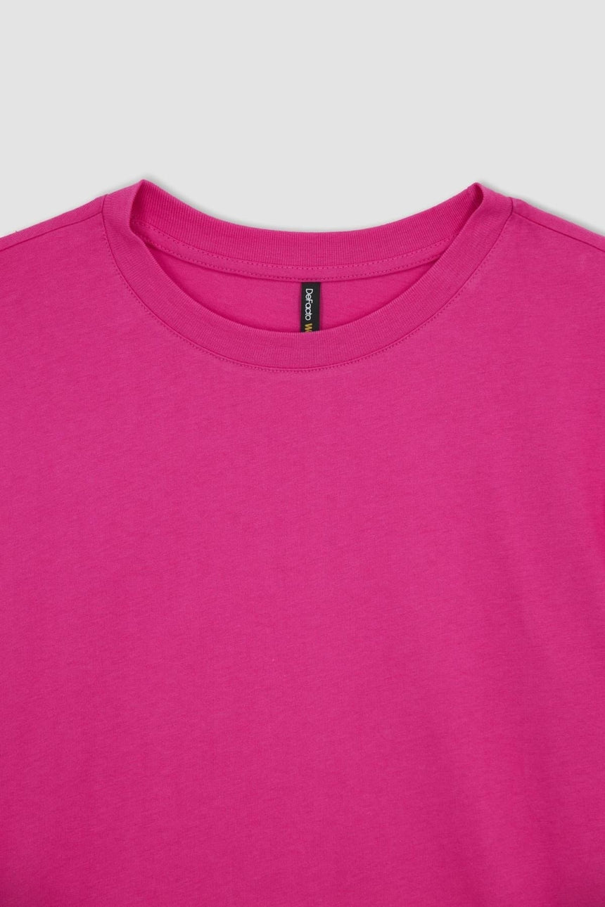 Defacto Kadın Short Sleeve T-Shirt W9584AZ - Mor/ Beyaz