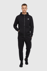 Sporline New Balance siyah polyester fermuarlı unisex sweatshirt giyen erkek model