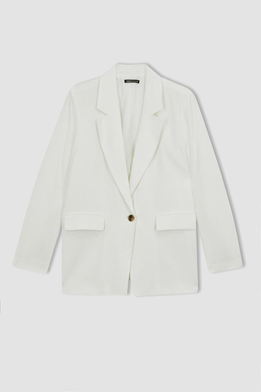 DeFacto Z2536AZ Kadın Blazer Ceket - Beyaz