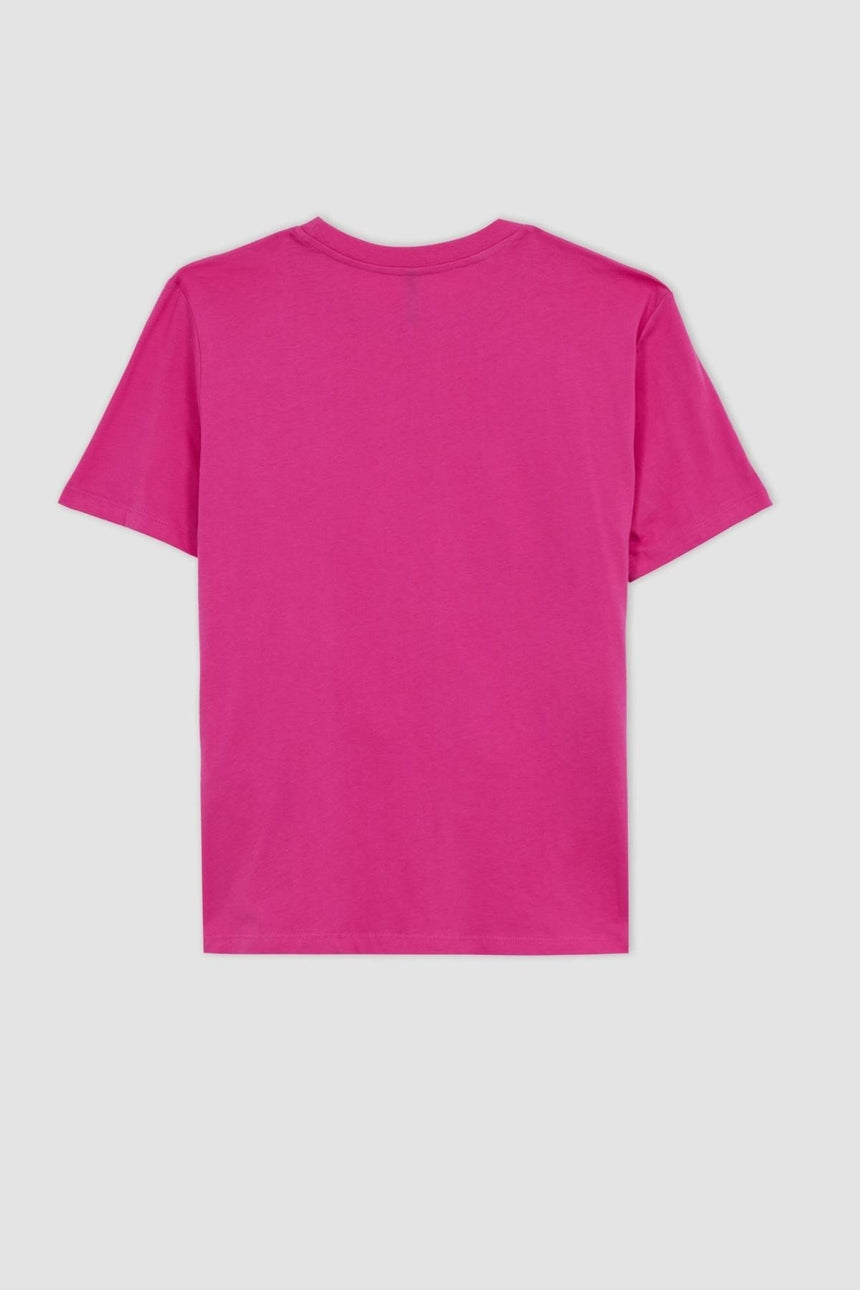 Defacto Kadın Short Sleeve T-Shirt W9584AZ - Mor/ Beyaz