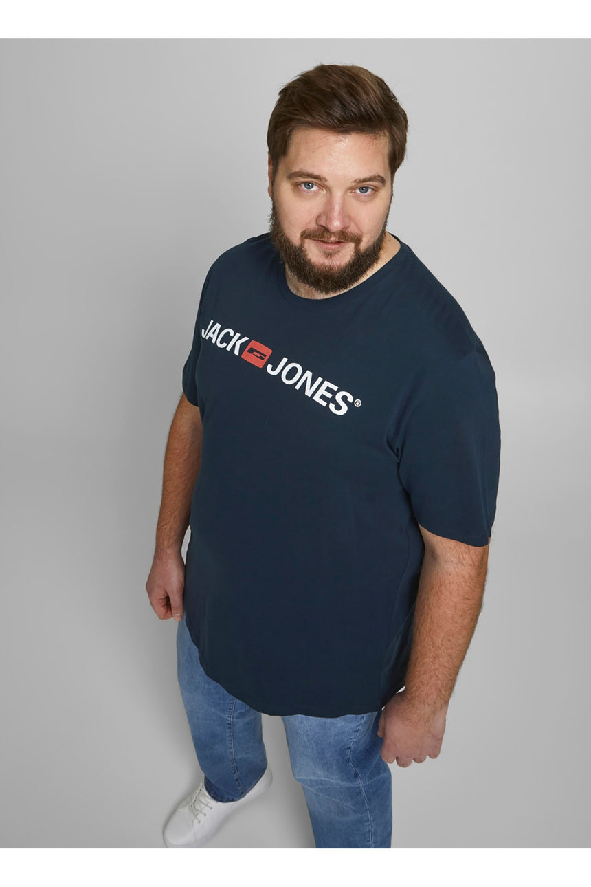 JACK&JONES JJECORP LOGO TEE SS CREW NECK NOOS PLS 12184987 - Koyu Lacivert