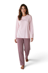 LC Waikiki Kadın Slogan Baskılı Pijama Takımı W6P510B8 - Koyu Kırmızı