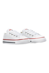 Sporline beyaz kanvas Converse Chuck Taylor All Star bebek spor ayakkabısı, kırmızı ve lacivert şerit detaylı
