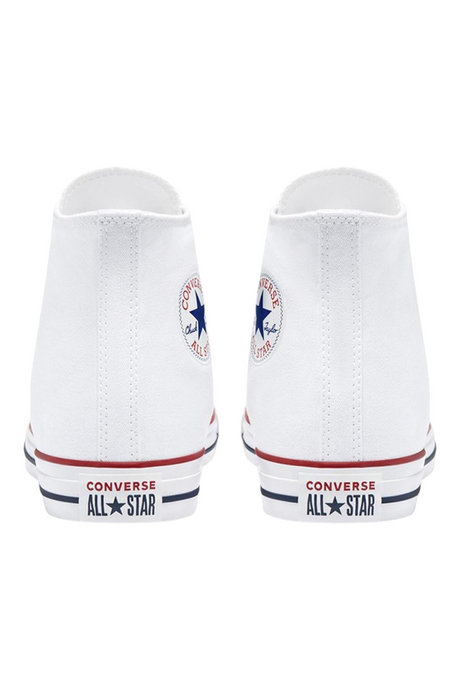 Sporline marka beyaz kanvas Converse Chuck Taylor All Star unisex sneaker ayakkabıların arka görünümü