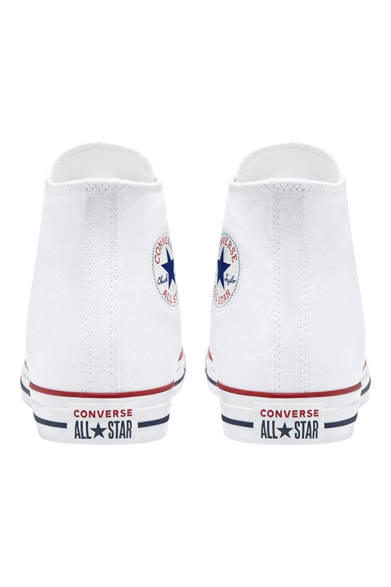 Sporline marka beyaz kanvas Converse Chuck Taylor All Star unisex sneaker ayakkabıların arka görünümü