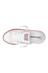 Sporline marka beyaz kanvas Converse Chuck Taylor All Star spor ayakkabı, üstten görünüm.