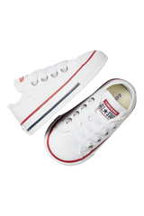 Sporline marka beyaz kanvas Converse Chuck Taylor All Star çocuk spor ayakkabı üstten görünüm