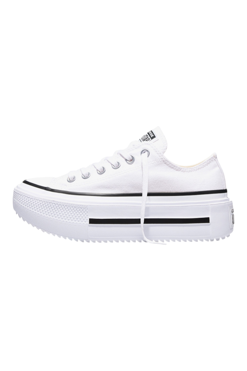 Sporline beyaz Converse Chuck Taylor All Star Lift Double Stack platform kadın spor ayakkabı, yan profil görünümü