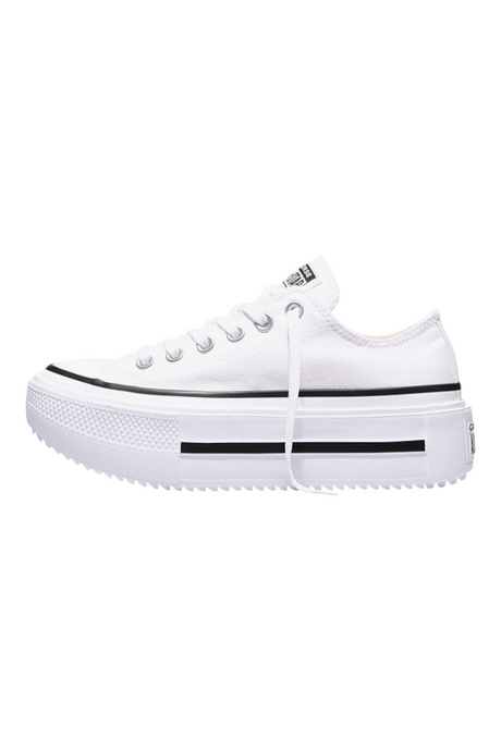 Sporline beyaz Converse Chuck Taylor All Star Lift Double Stack platform kadın spor ayakkabı, yan profil görünümü