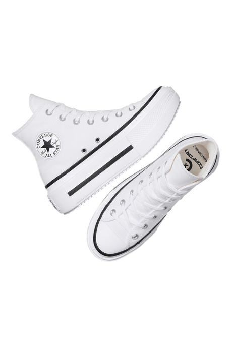 Sporline beyaz Converse Chuck Taylor All Star Lift platform tabanlı yüksek konçlu kanvas spor ayakkabı