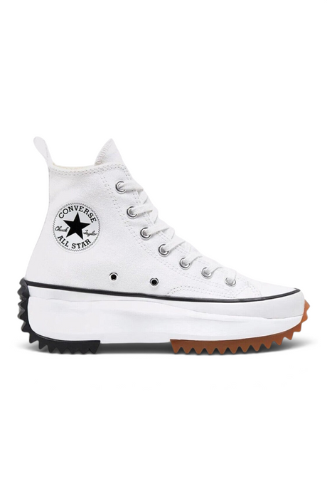 Sporline beyaz Converse Run Star Hike yüksek tabanlı kanvas spor ayakkabı, tırtıklı kauçuk dış tabanlı