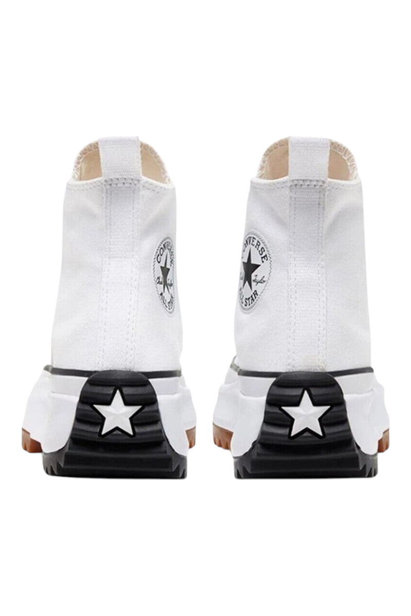 Sporline beyaz Converse Run Star Hike yüksek tabanlı kanvas spor ayakkabı arka görünümü