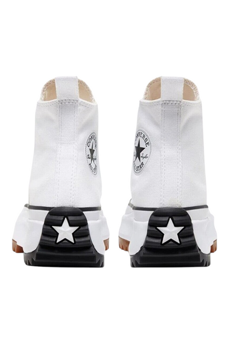 Sporline beyaz Converse Run Star Hike yüksek tabanlı kanvas spor ayakkabı arka görünümü