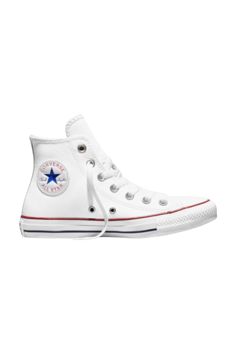 Sporline beyaz deri Converse Chuck Taylor All Star yüksek bilekli unisex spor ayakkabı