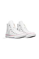 Sporline beyaz deri Converse Chuck Taylor All Star unisex spor ayakkabı, klasik bağcıklı tasarım ve kauçuk burunlu