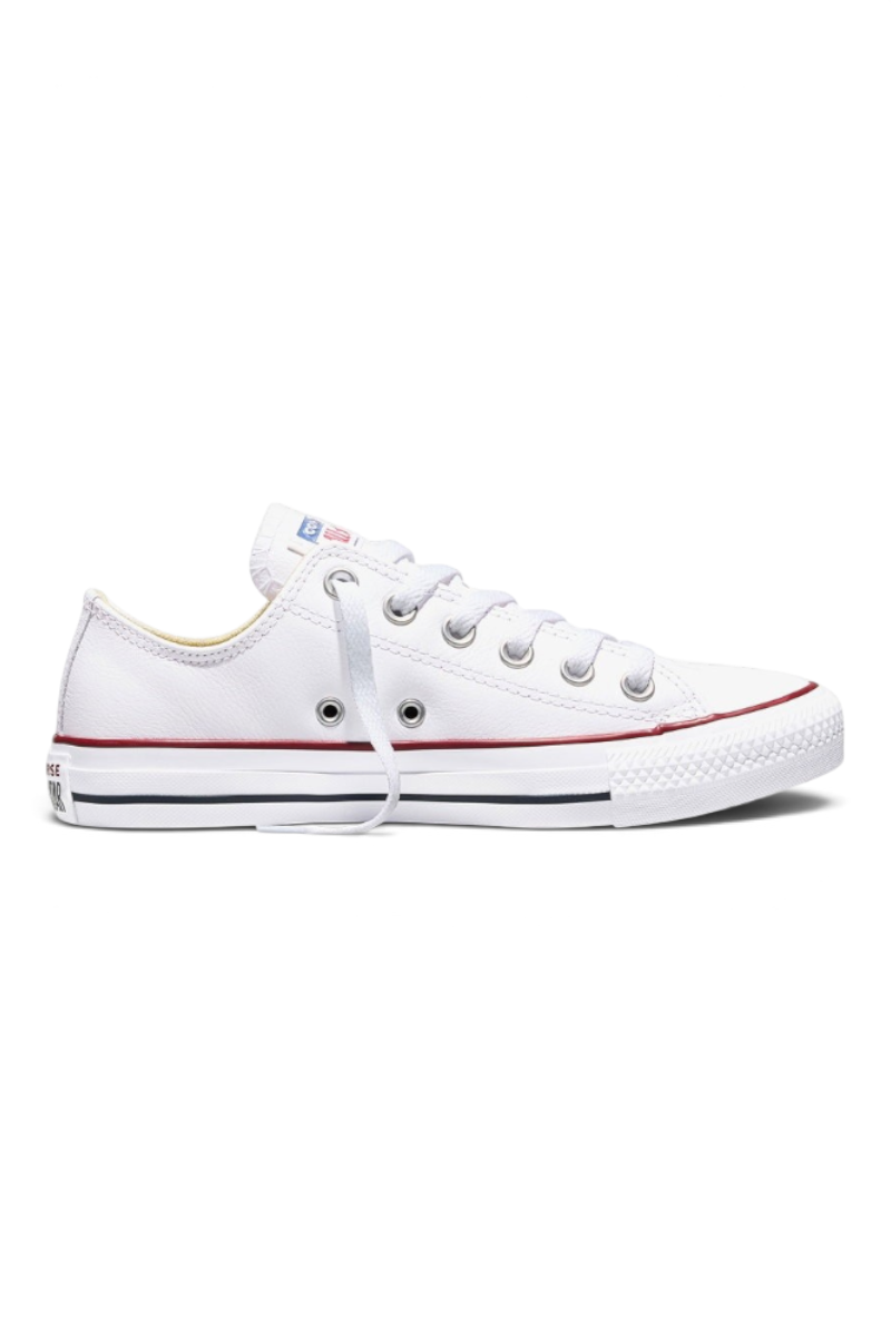Sporline beyaz deri Converse Chuck Taylor All Star düşük bilekli sneaker, yan profil görünümü
