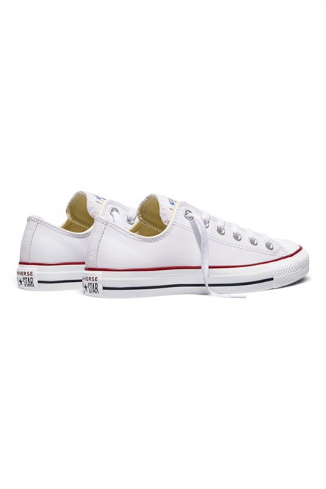 Sporline beyaz deri Converse Chuck Taylor All Star unisex sneaker ayakkabı, yan görünüm