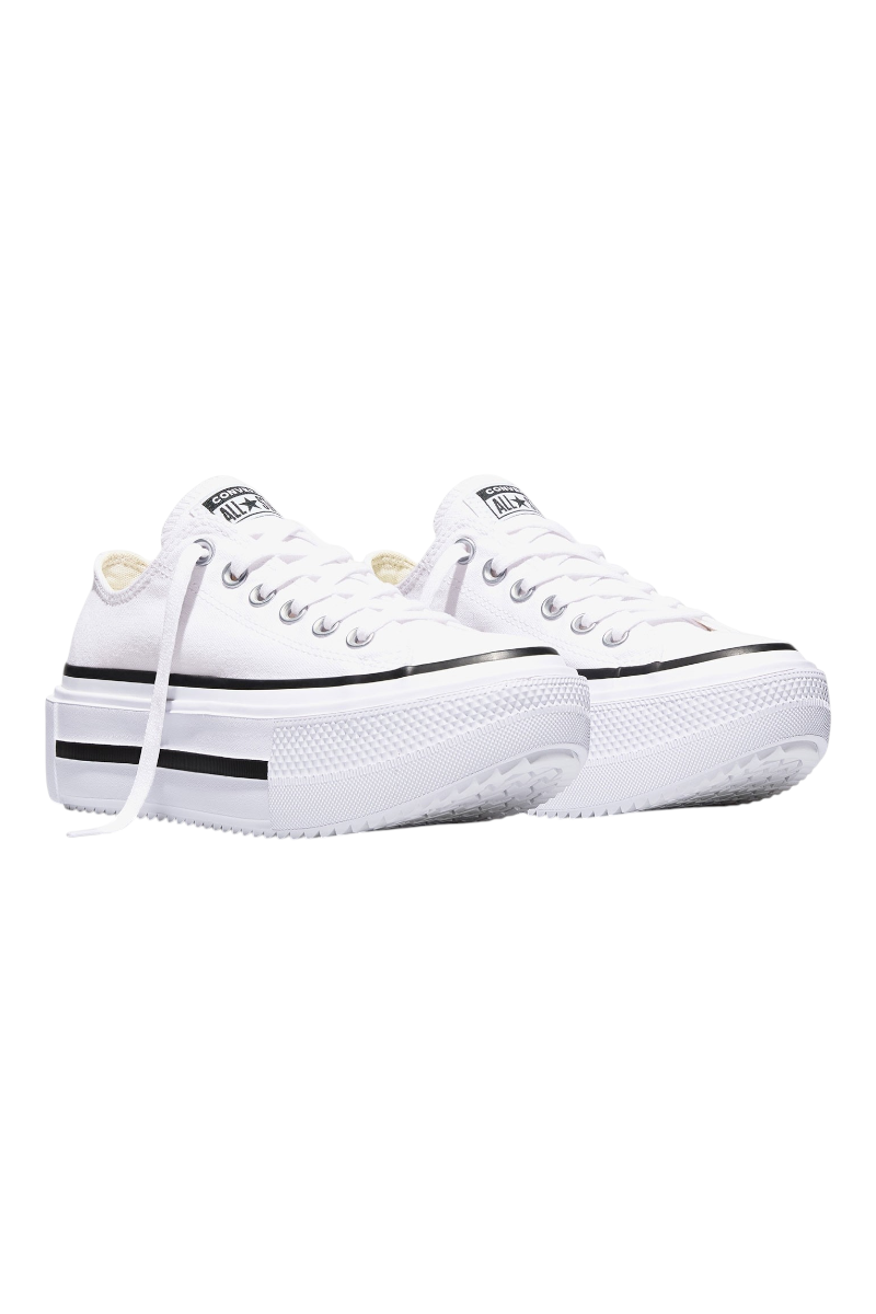 Sporline beyaz Converse Chuck Taylor All Star Lift Double Stack platform kadın spor ayakkabı
