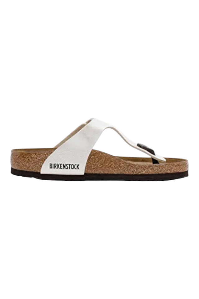 Sporline Birkenstock Gizeh beyaz kadın parmak arası terlik, mantar tabanlı ve konforlu tasarım