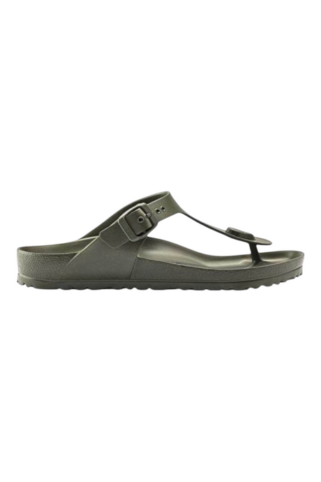 Sporline Birkenstock Gizeh Eva koyu yeşil unisex parmak arası terlik, yan profil görünümü