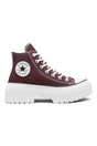 Sporline bordo renkli, kalın beyaz tırtıklı tabanlı Converse Chuck Taylor All Star Lugged yüksek bilekli spor ayakkabı