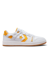 Sporline Converse AS-1 Pro beyaz deri sneaker, sarı detaylı ve kauçuk tabanlı klasik spor ayakkabı modeli.