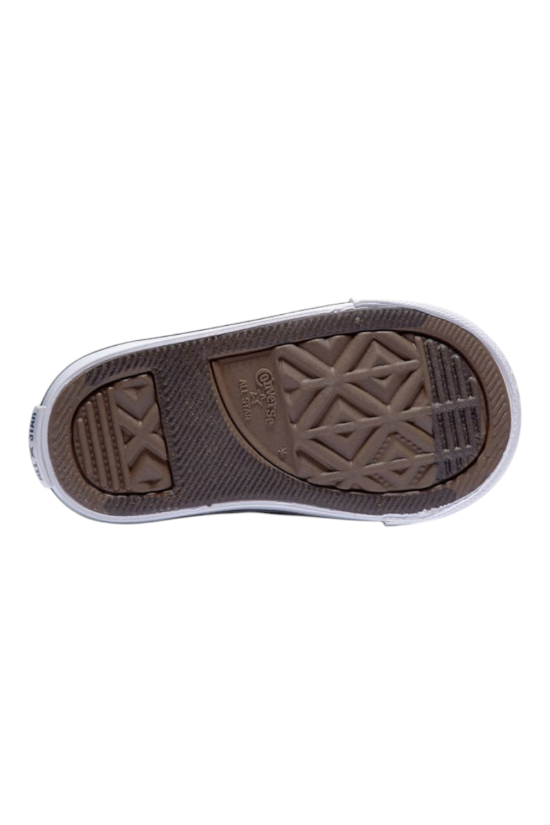 Sporline Converse Chuck Taylor All Star bebek ayakkabısının kahverengi kauçuk dış taban detayı