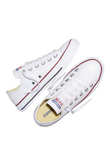 Sporline Converse Chuck Taylor All Star beyaz deri unisex spor ayakkabı, klasik bağcıklı tasarım