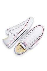 Sporline Converse Chuck Taylor All Star beyaz deri kadın sneaker ayakkabı üstten görünüm