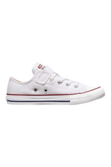 Sporline beyaz kanvas Converse Chuck Taylor All Star çocuk ayakkabısı, cırt cırtlı ve elastik bağcıklı tasarım