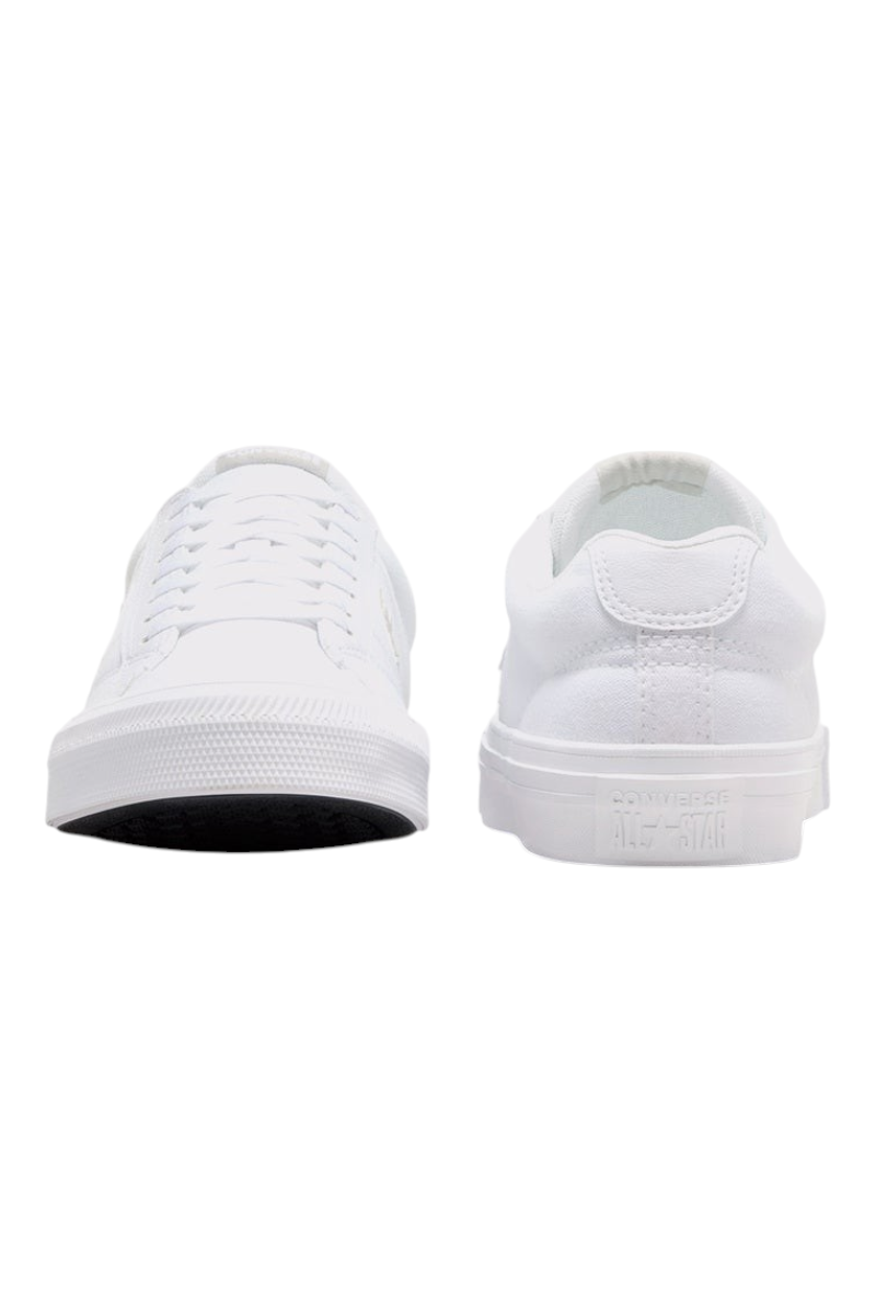 Sporline Converse beyaz kanvas sneaker ayakkabı, kauçuk tabanlı modern tasarım