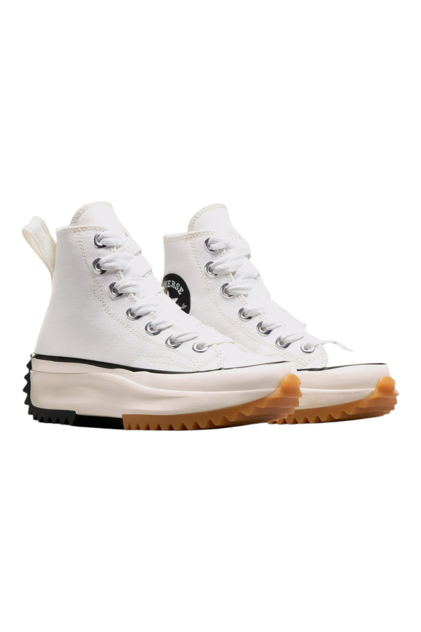 Sporline Converse Run Star Hike beyaz kanvas kadın yüksek tabanlı spor ayakkabı, tırtıklı kauçuk taban detaylı