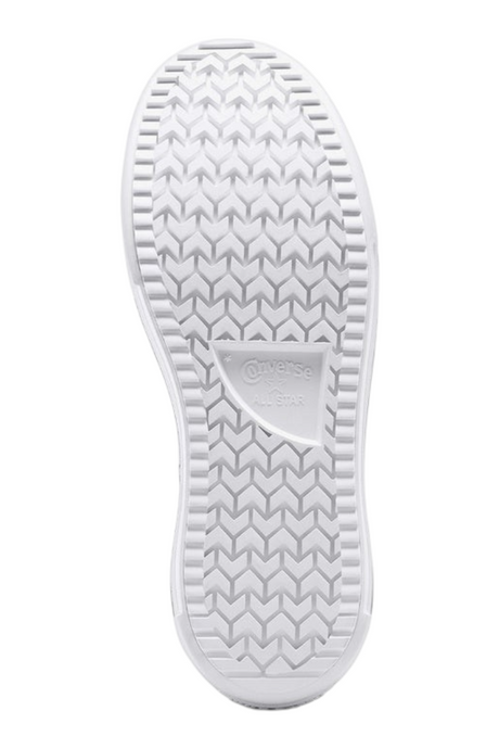 Sporline marka beyaz Converse Chuck Taylor All Star Lift ayakkabının desenli kauçuk dış tabanı