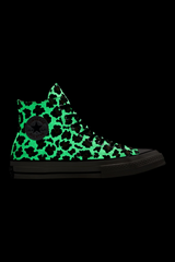 Sporline Converse Chuck 70 yüksek bilekli, yeşil ve siyah leopar desenli kanvas spor ayakkabı
