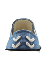 Sporline Converse Chuck 70 mavi balıksırtı desenli kanvas spor ayakkabının arka topuk detayı