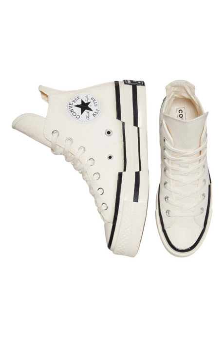 Sporline Converse Chuck 70 Plus bej kanvas yüksek tabanlı asimetrik tasarımlı sneaker