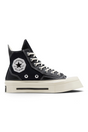 Sporline Converse Chuck 70 De Luxe Squared siyah kanvas kadın günlük ayakkabı, köşeli taban tasarımı ile