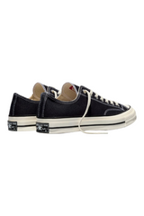 Sporline Converse Chuck 70 Ox siyah kanvas bileksiz spor ayakkabı, vintage kauçuk bant detaylı