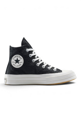 Sporline Converse Chuck 70 siyah kanvas yüksek bilekli spor ayakkabı, beyaz bağcıklı ve ikonik All Star logolu