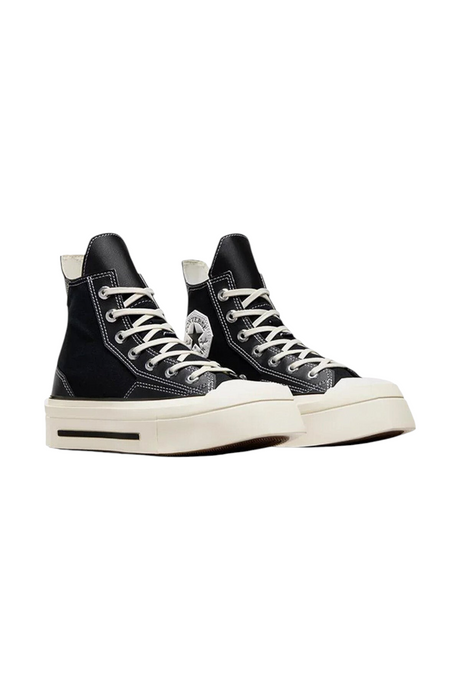 Sporline siyah renkli, yüksek tabanlı ve kare burun detaylı Converse Chuck 70 De Luxe Squared kadın günlük ayakkabı