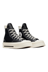 Sporline siyah Converse Chuck 70 De Luxe Squared kadın günlük ayakkabı, kalın platform tabanlı ve yüksek konçlu tasarım