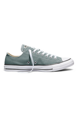 Sporline marka, açık yeşil renkli, kanvas kumaşlı, beyaz bağcıklı ve kauçuk tabanlı Converse Chuck Taylor spor ayakkabı