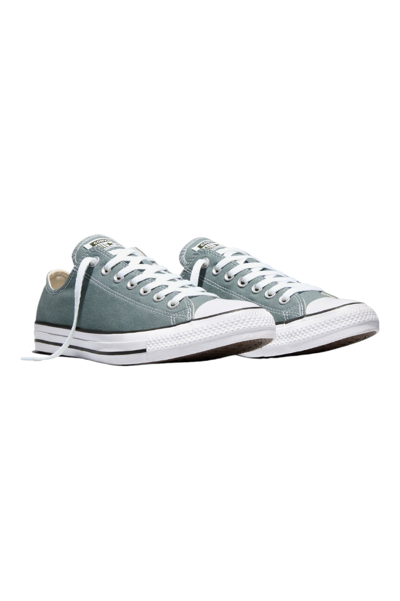 Sporline marka açık yeşil renkli, beyaz bağcıklı ve kauçuk tabanlı Converse Chuck Taylor All Star spor ayakkabı